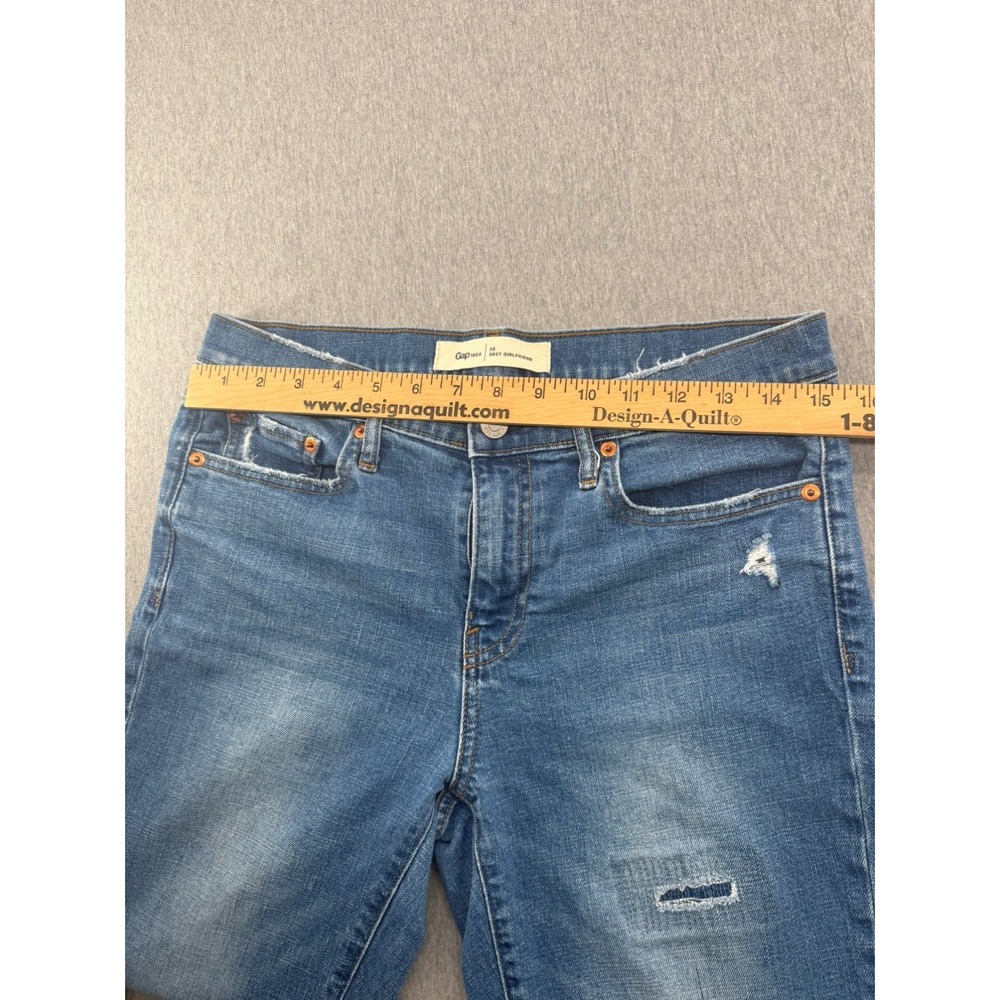 Gap Jeans Women's 28 Blue Best Girlfriend Distressed Denim - Picture 15 of 15